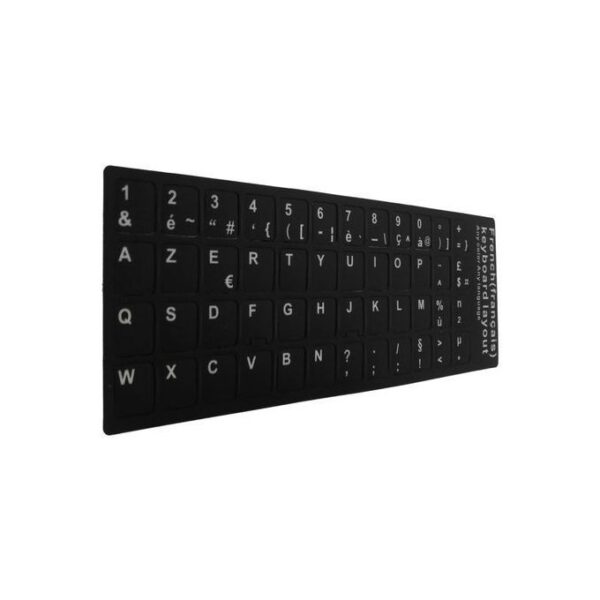 Sticker Autocollant Clavier Azerty - Noir