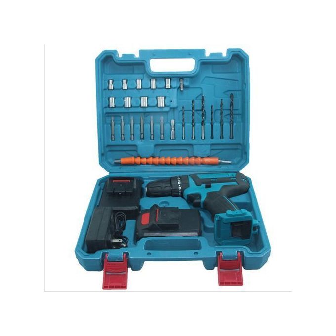 Perceuse Visseuse Sans Fil Rechargeable + 2 Batteries 21v Mod2 - Bleu