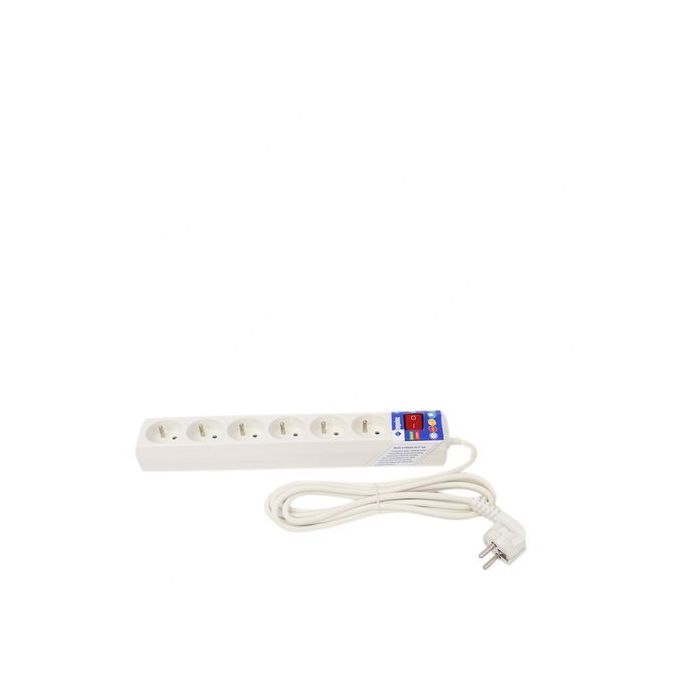 Multiprise - 6Postes - Rallonge 3M - Blanc