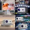 Projecteur Vidéo M10 Plus, Android 11.0, Prise En Charge UHD, 4K, Cinéma Maison, Mise Au Point Automatique, Touristes, WiFi, 4G, 5G, BT, 5.2, HDR TV