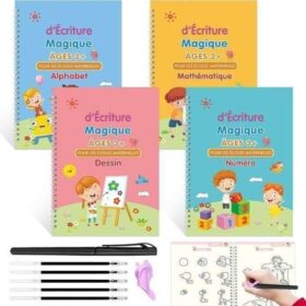 Magic Cahier De Calligraphie Magique Pour Enfants, 4 Stylos De Nettoyage