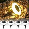 4PCS Décoration Extérieure Lampes Solaires étanches Pour Allées - Lot De 4 Lampes LED Blanches