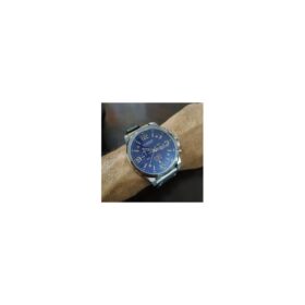 Curren Montre analogique pour homme, bracelet étanche à 30 m, forme ronde, cadran bleu.
