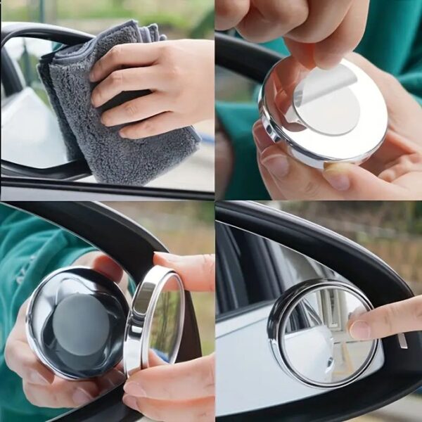 Rétroviseurs d’Angle Mort HD 360° – Vision Grand Angle Sécurisée pour Voiture (2 Pièces)