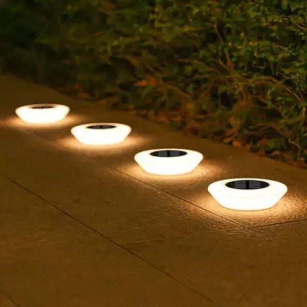 4PCS Décoration Extérieure Lampes Solaires étanches Pour Allées - Lot De 4 Lampes LED Blanches