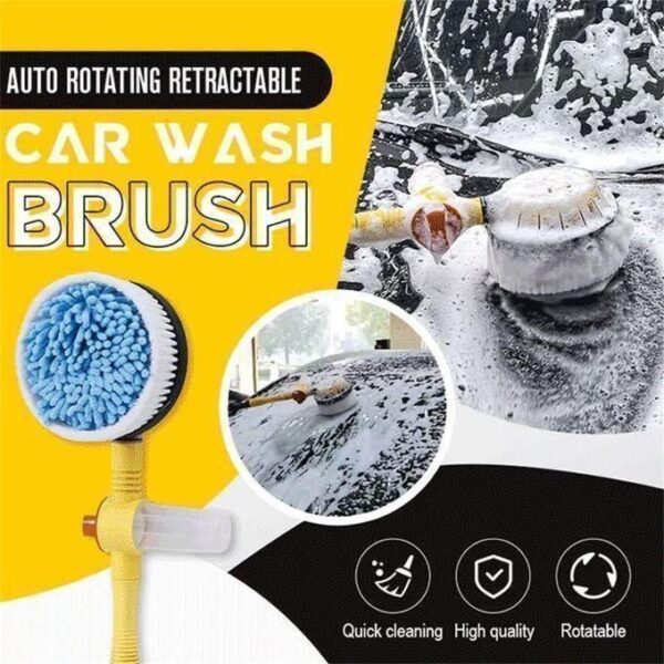 Brosse De Lavage De Voiture Rétractable Et Rotative à 360°, Manche Long, Mousse Automatique