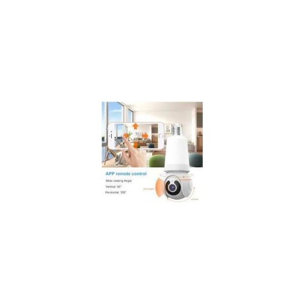 Caméra de sécurité à ampoule 2-in-1 Caméra de surveillance WiFi avec audio bidirectionnel V380 APPLICATION PRO