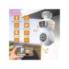 Caméra De Surveillance Double Intérieure Sans Fil WiFi 2.4G, Caméra Ampoule Extérieure WiFi 360 °