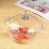 Casserole en verre transparent avec couvercle – Résistante à la chaleur, idéale pour la cuisson et le service