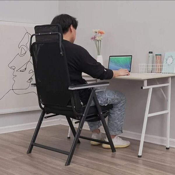 Chaise Bureau Chaise Pliante Portable- Noir