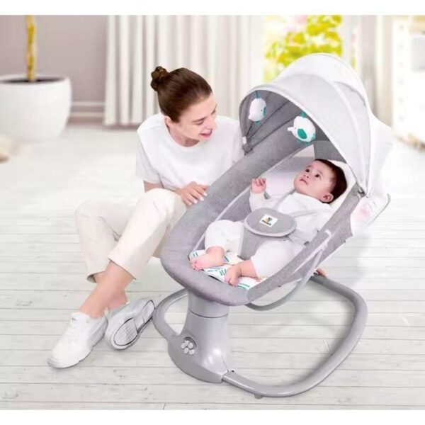 Fashion Choice Berceau à Balançoire électrique 3 en 1 pour bébé, Chaise à Bascule lit et moustiquaire