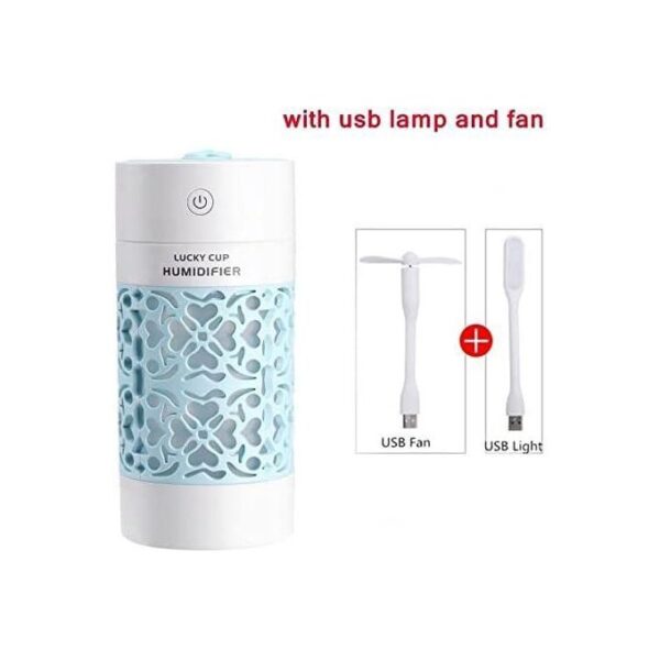 Humidificateur Humidificateur de bonnet chanceux USB Diffuseur d'arômes à ultrasons 3 en 1 mini diffuseur d'huile essentielle avec LED Lumière USB Ventilateur for les...