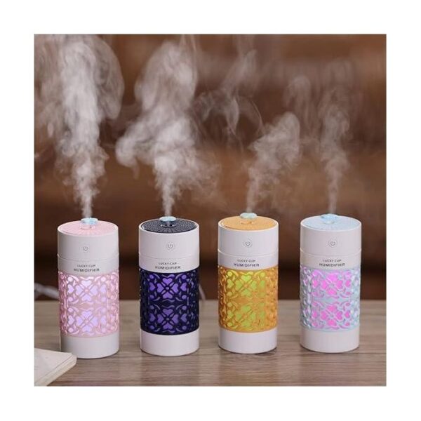 Humidificateur Humidificateur de bonnet chanceux USB Diffuseur d'arômes à ultrasons 3 en 1 mini diffuseur d'huile essentielle avec LED Lumière USB Ventilateur for les...