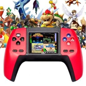 Manette de jeu retro avec écran – 520 Jeux Classiques – Rouge