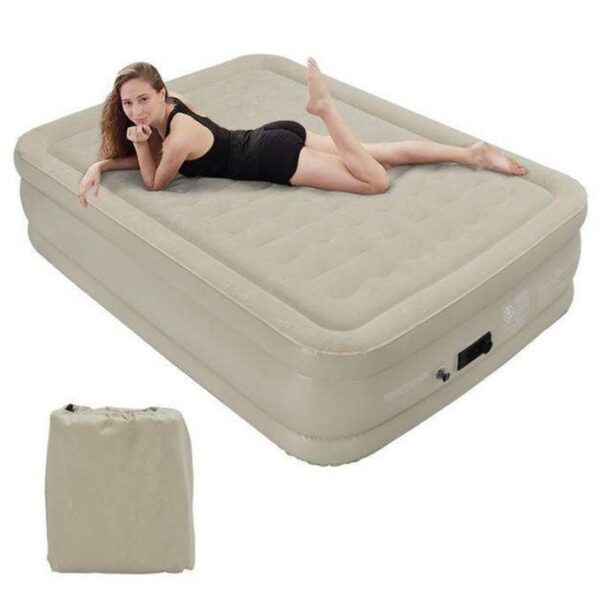 Matelas Gonflable UTRA DOUX - 2 PLACES -BEIGE