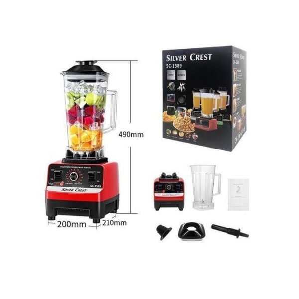 SILVER CREST Mixeur Blender + Moulin 2L - BOCAL INCASSABLE – Rouge Et Noir
