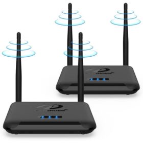 HDMI sans Fil, Transmetteur et récepteur HDMI sans Fil, Portée de 200 m Prise en Charge HD 1080p Streaming Audio vidéo de l'ordinateur Portable, du PC au projecteur HDTV