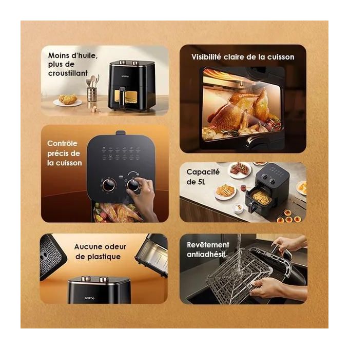 Oraimo SmartAirFryer Friteuse à air intelligente visible de 1500 W