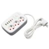 Rallonge multifonctionnelle 3 prises et 4 ports USB 2 m